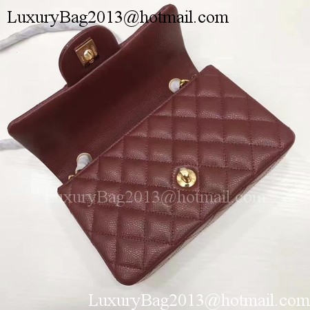 Chanel mini Classic Flap Bag Original Cannage Pattern A1116 Wine