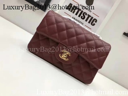 Chanel mini Classic Flap Bag Original Cannage Pattern A1116 Wine