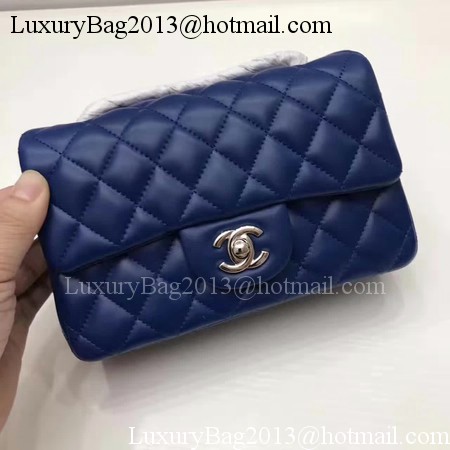 Chanel mini Classic Flap Bag Original Sheepskin Leather A1116 Blue