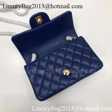 Chanel mini Classic Flap Bag Original Sheepskin Leather A1116 Blue