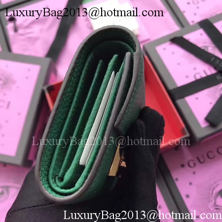 Gucci Calfskin Leather Padlock Wallet 453155 Green