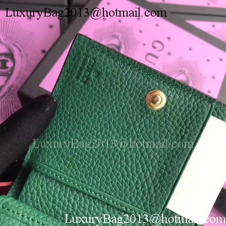 Gucci Calfskin Leather Padlock Wallet 453155 Green