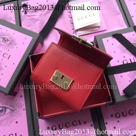 Gucci Calfskin Leather Padlock Wallet 453155 RED