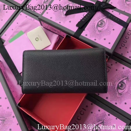 Gucci Padlock Continental Wallet Calfskin Leather 453506 Black