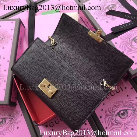 Gucci Padlock Continental Wallet Calfskin Leather 453506 Black