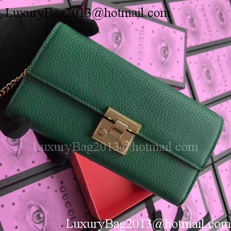 Gucci Padlock Continental Wallet Calfskin Leather 453506 Green