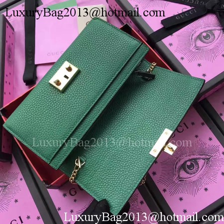 Gucci Padlock Continental Wallet Calfskin Leather 453506 Green