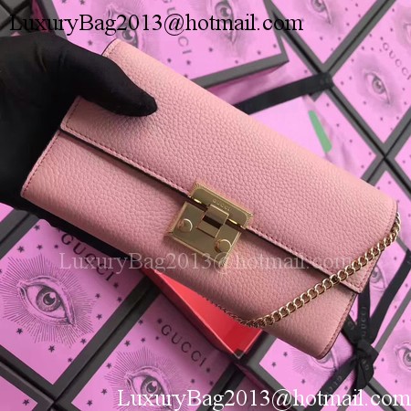 Gucci Padlock Continental Wallet Calfskin Leather 453506 Pink