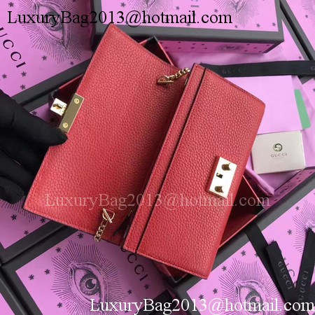 Gucci Padlock Continental Wallet Calfskin Leather 453506 Red