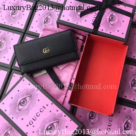 Gucci Leather Continental Wallet 456116 Black