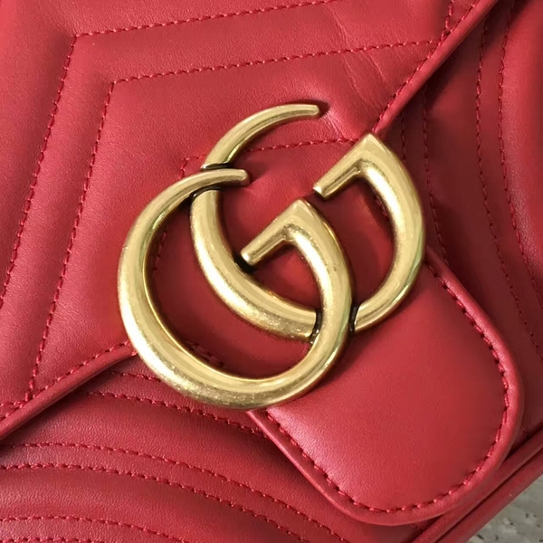 Gucci GG Marmont Velvet Shoulder Bag 443496A Red