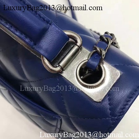 Chanel Classic Top Handle Bag Original Sheepskin Leather A92991 Royal