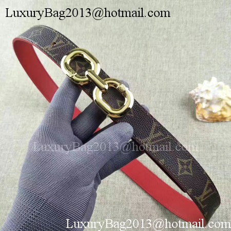 Louis Vuitton 30mm Brown Leather Belt M4226 Gold