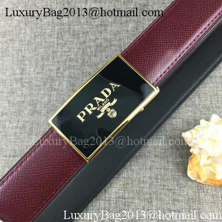 Prada 34mm Leather Belt PD0801 Wine