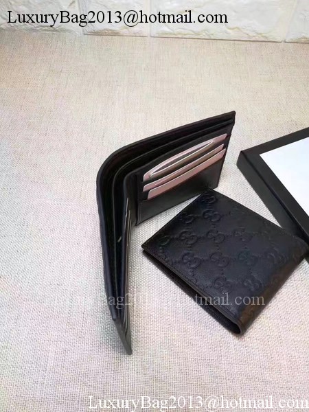 Gucci Bi-Fold GG Leather Wallet 145754 Black