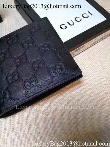 Gucci Bi-Fold GG Leather Wallet 145754 Black