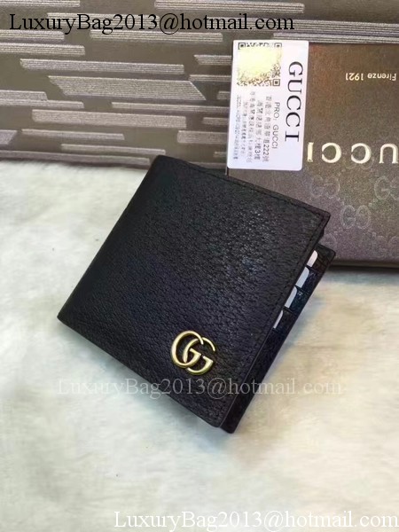 Gucci Calfskin Leather Bi-fold Wallet 308726 Black