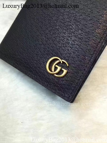 Gucci Calfskin Leather Bi-fold Wallet 308726 Black