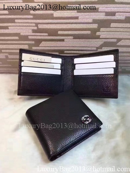 Gucci Calfskin Leather Bi-fold Wallet 308798 Black