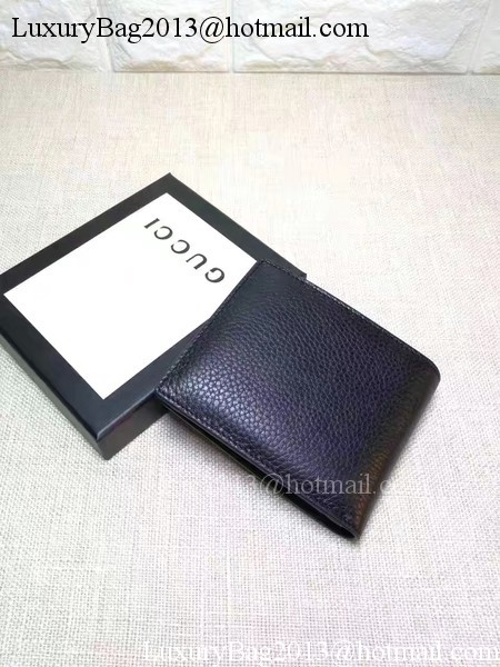 Gucci Calfskin Leather Bi-fold Wallet 473922 Black