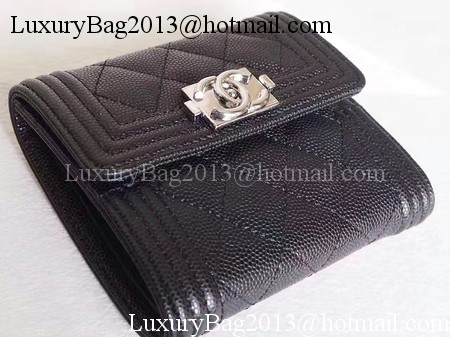 Chanel Matelasse Bi-Fold Wallet Black Cannage Patterns A48980 Silver