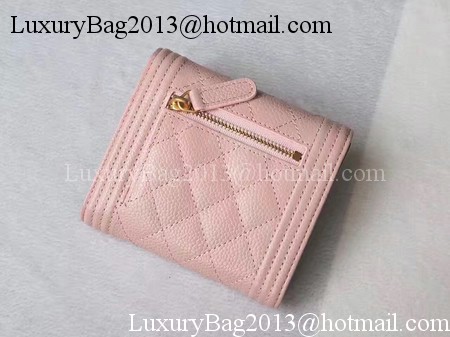 Chanel Matelasse Bi-Fold Wallet Pink Cannage Patterns A48980 Gold