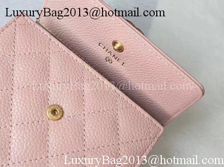 Chanel Matelasse Bi-Fold Wallet Pink Cannage Patterns A48980 Gold