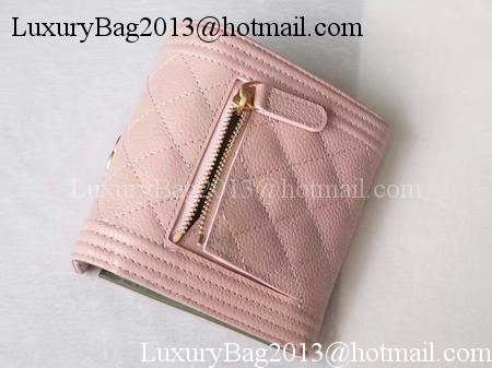 Chanel Matelasse Bi-Fold Wallet Pink Cannage Patterns A48980 Gold