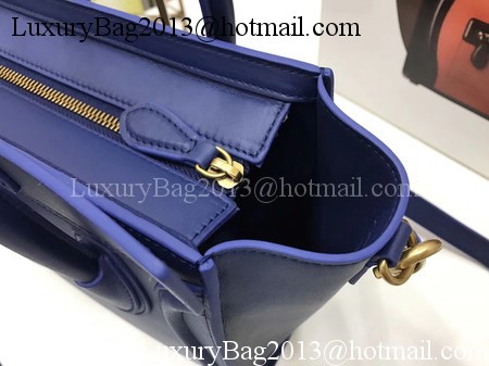 Celine Luggage Nano Tote Bag Original Leather CC3560 Blue