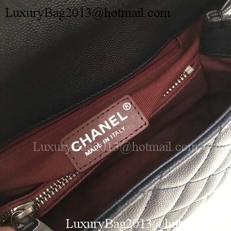 Chanel Classic Top Handle Bag Royal Original Leather A92991 Silver