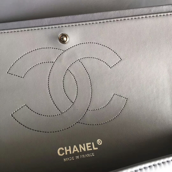 Chanel Flap Shoulder Bags Grey Original Lambskin Leather CF1113 Silver