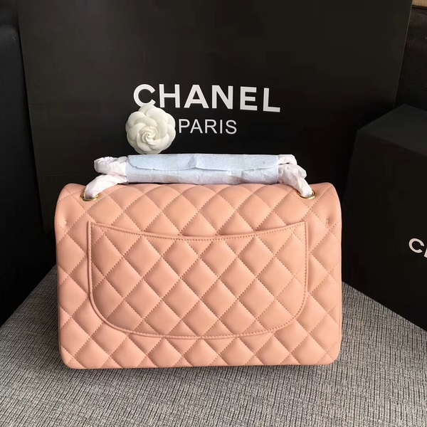 Chanel Flap Shoulder Bags Light Pink Original Lambskin Leather CF1113 Glod