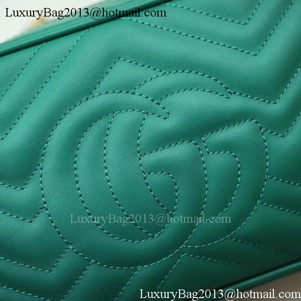 Gucci GG Marmont Matelasse Shoulder Bag 447632 Green