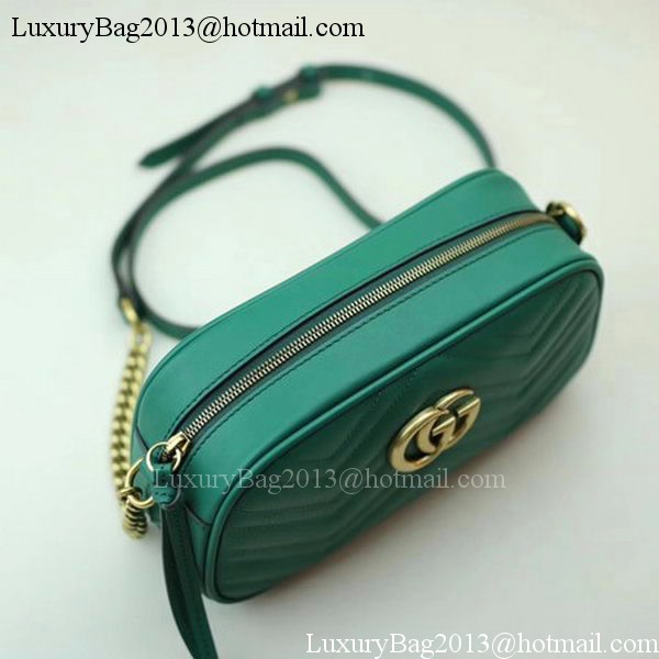 Gucci GG Marmont Matelasse Shoulder Bag 447632 Green