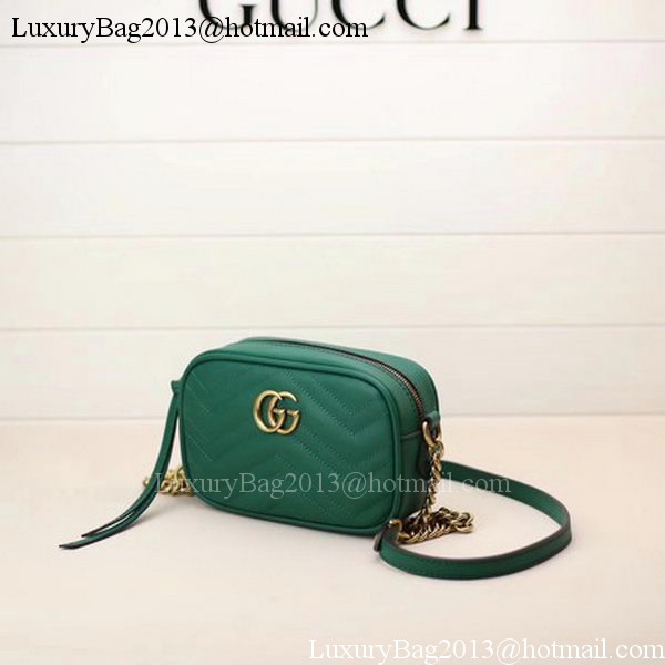 Gucci GG Marmont Matelasse mini Bag 448065 Green