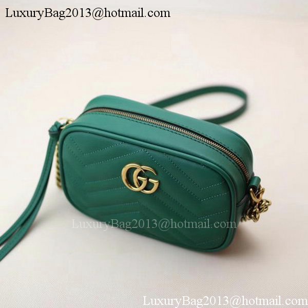 Gucci GG Marmont Matelasse mini Bag 448065 Green