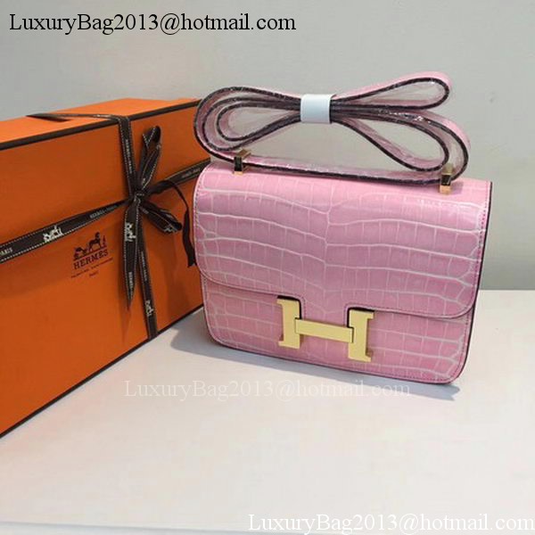 Hermes Constance Bag Croco Leather H9978C Pink