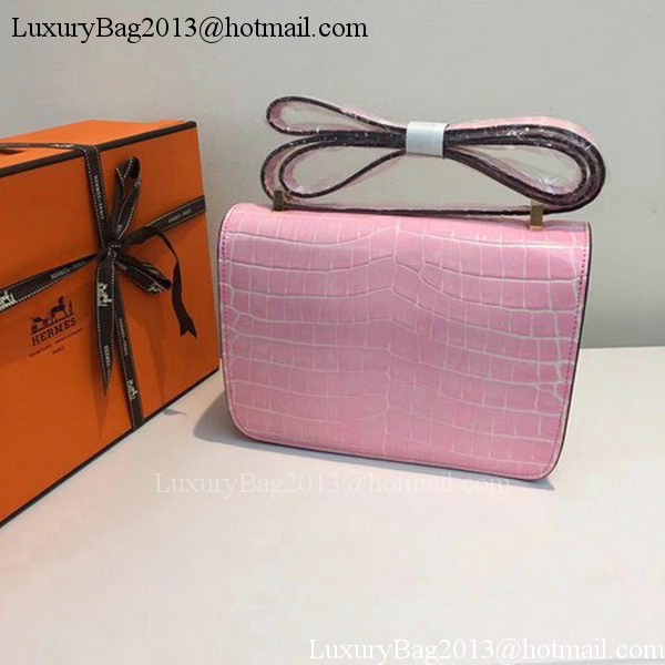 Hermes Constance Bag Croco Leather H9978C Pink