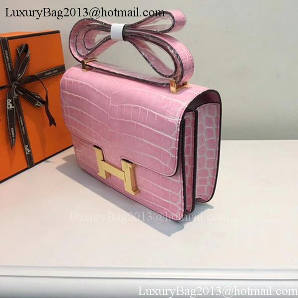 Hermes Constance Bag Croco Leather H9978C Pink