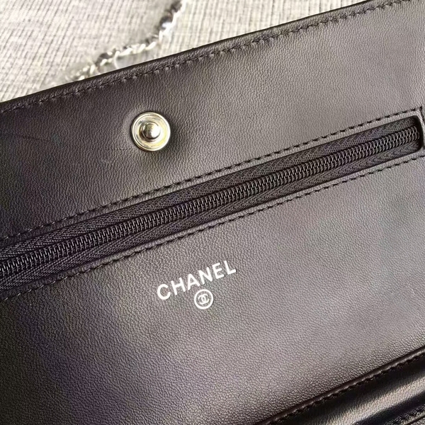 Chanel WOC Flap Bag Patent Leather A33814C Black