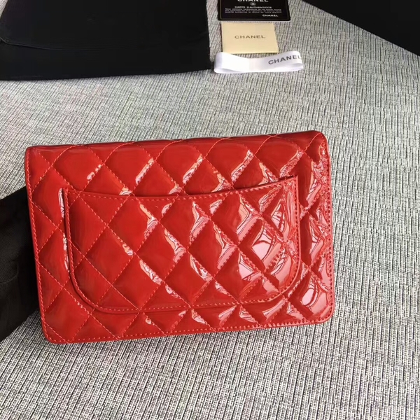 Chanel WOC Flap Bag Patent Leather A33814C Red