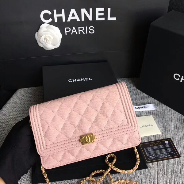 Boy Chanel WOC Flap Bag Original Calfskin Leather CHA6040 Pink