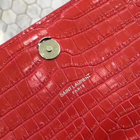Saint Laurent mini Croco Leather Cross-body Shoulder Bag Y2811 Red