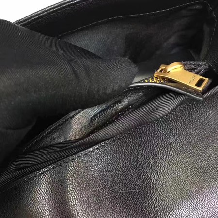 YSL Classic Monogramme Black Leather Flap Bag Y392737 Gold