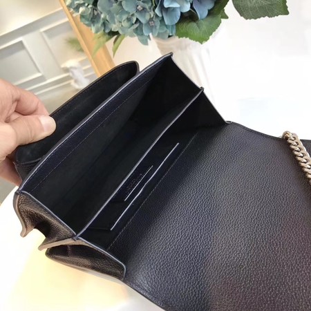 Yves Saint Laurent Leather Cross-body Shoulder Bag Y8004 Black