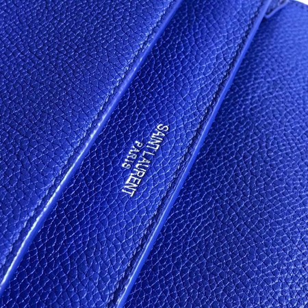 Yves Saint Laurent Leather Cross-body Shoulder Bag Y8005 Blue