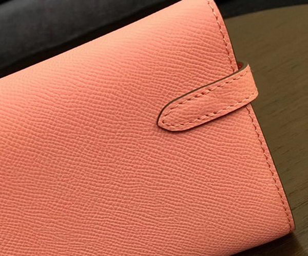 Hermes Kelly Epsom Leather Wallet H4086 Pink