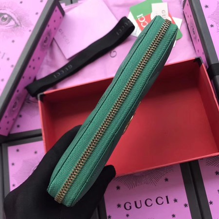 Gucci GG Marmont Zip Around Wallet 443123 Green