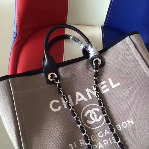 Chanel Deauville Tote Bag Original Canvas Leather A68047-9