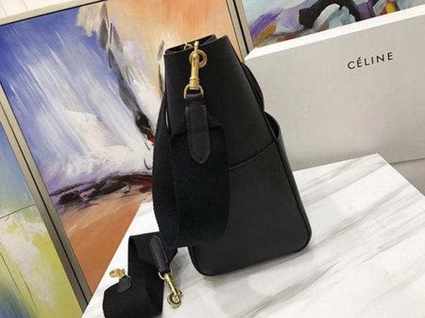 CELINE Sangle Seau Bag in Calfskin Leather C3369 Black